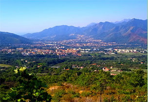 veduta panoramica di Fisciano e valle dell'Irno