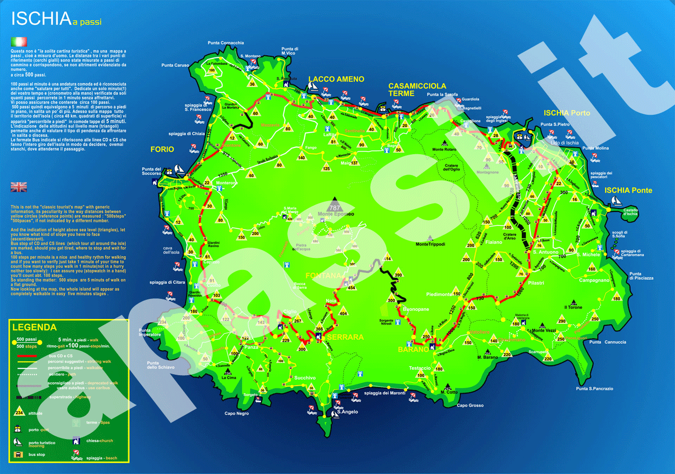  mappa a passi di Ischia