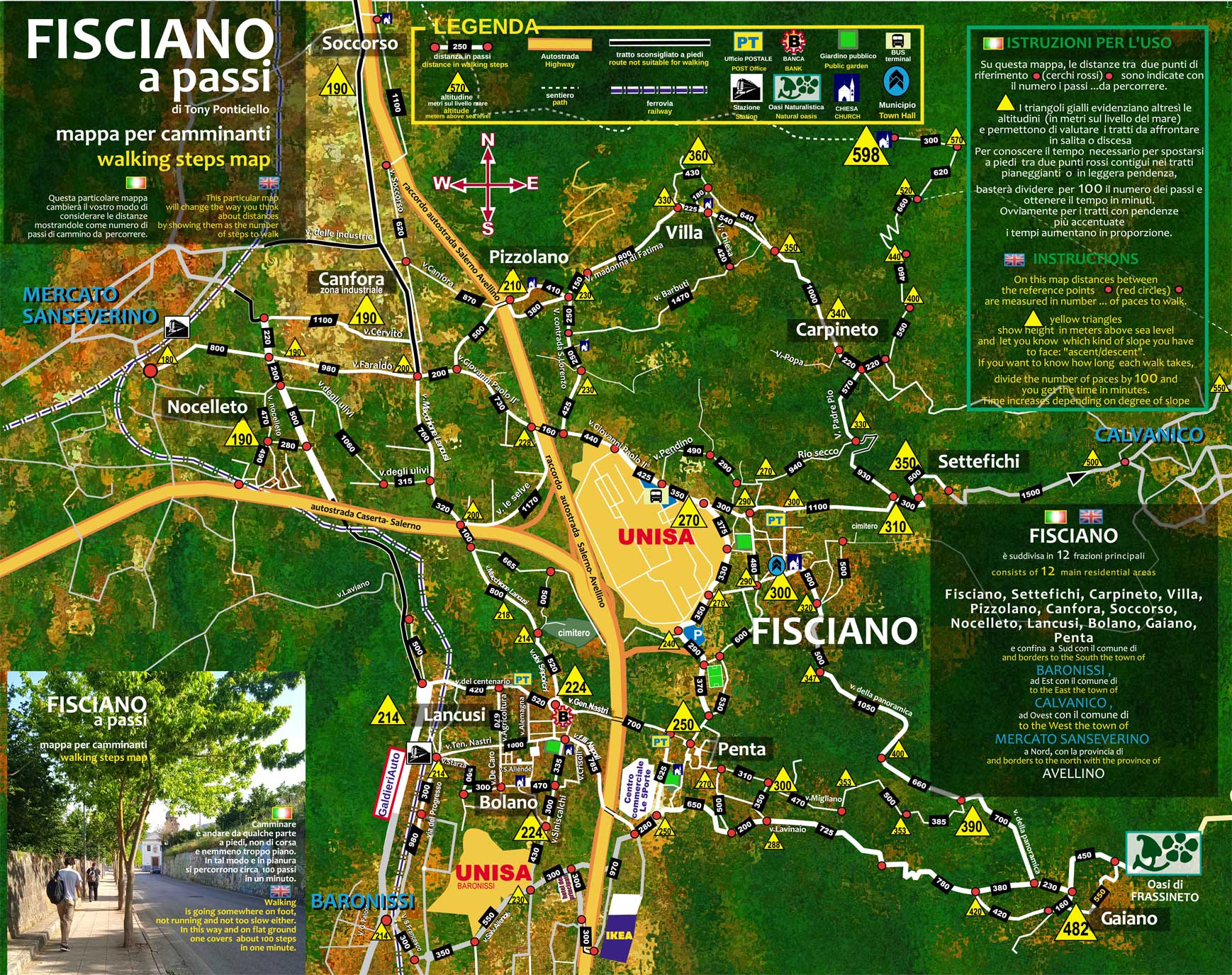 mappa a passi di fisciano